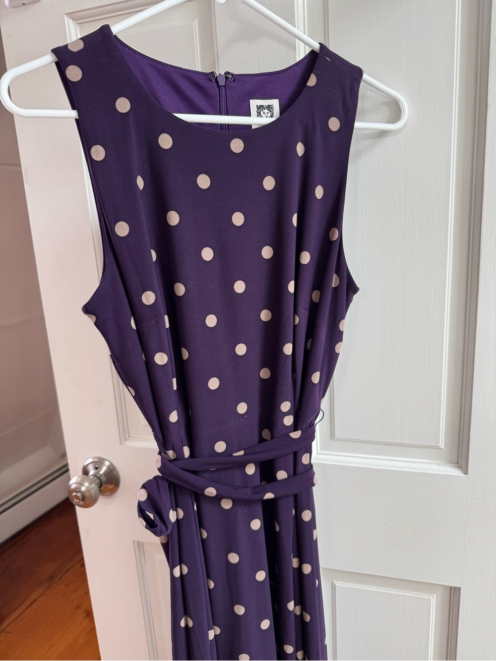 Anne Klein purple polkadot dress